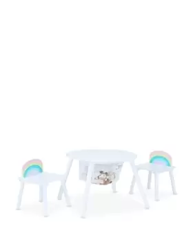 Image of Fantasy Fields by Teamson Kids Rainbow Fishnet Play Table & Chairs Kids Furniture White - Ages 3-7