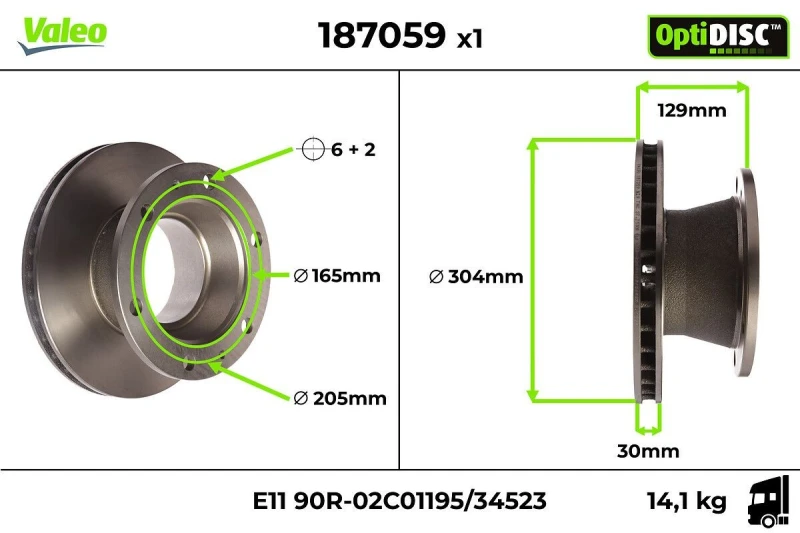 Image of Brake disc VALEO 187059