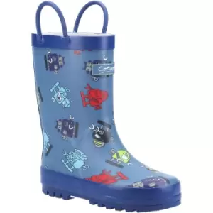 image of Cotswold Boys Puddle Patterned Rubber Welly Wellington Boot Grey UK Size 10.5 (EU 29)