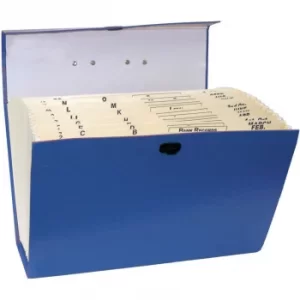 Image of 21 Pocket Cardboard File Case Blue