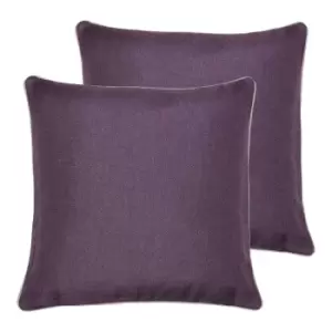 image of Paoletti Bellucci Twin Pack Polyester Filled Cushions Damson 55 x 55cm