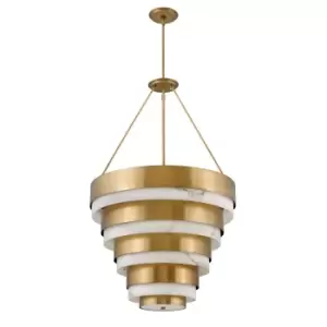 Image of Hinkley Echelon Cylindrical Pendant Ceiling Light Heritage Brass