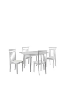 image of Julian Bowen Rufford 80-160 Cm Extending Dining Table + 4 Coast Chairs - Grey