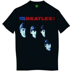 Image of The Beatles - Meet The Beatles Unisex Large T-Shirt - Black