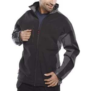 Image of Click Workwear Two Tone Soft Shell Jacket XL Black Grey Ref SSJTTBLGYXL