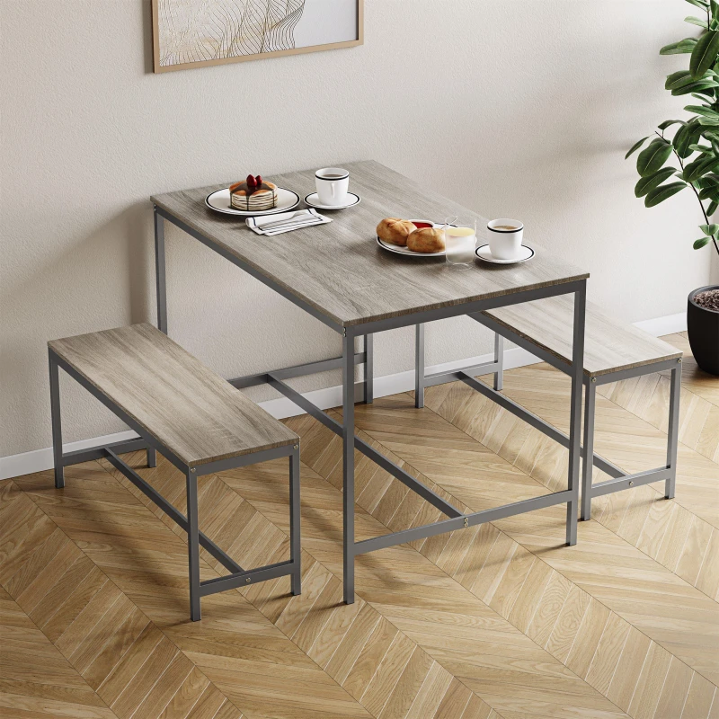 Image of Lassic Roslyn 4 Seater Dining Table With Bench Set Oak unisex 4 Seater