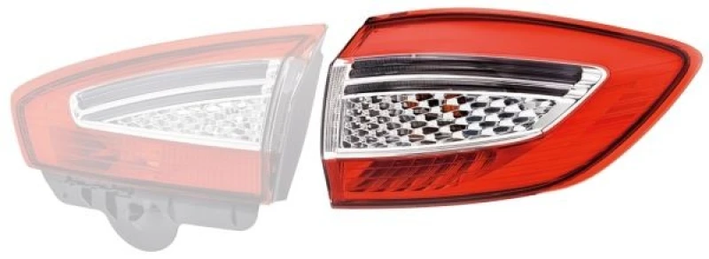 Image of HELLA 9EL 354 997-101 Rear light Outer section, without bulb holder, Right, PY21W Combination Rearlight (391)