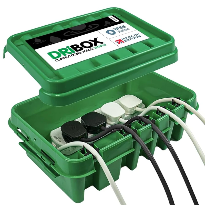 Image of 2 Pack of Medium DriBox Dri Box (285 II) Outdoor Waterproof Plug / Socket Cover Box Green