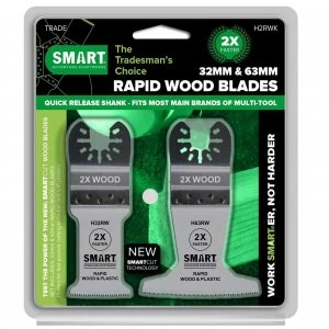 image of Smart 2 Piece Rapid Wood Blade Oscillating Multi Tool Blade Set