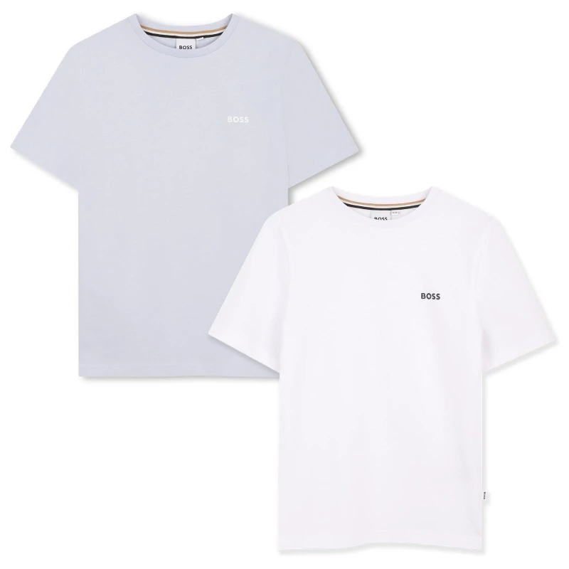 Image of Boss Boss 2Pk Tee Jn62 Pale Blue male 8Y