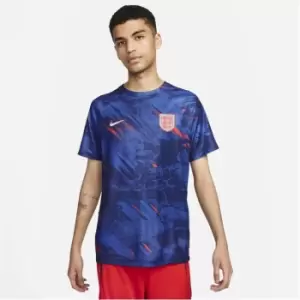 Image of Nike England Pre Match T-Shirt 2022 2023 Adults - Blue