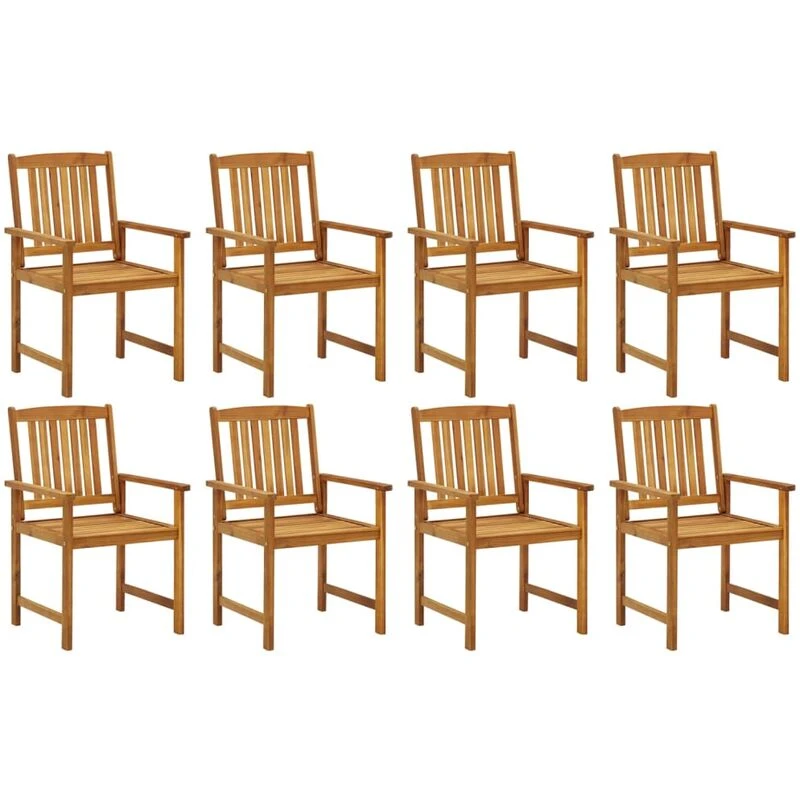 Image of VIDAXL Garden Chairs 8 pcs Solid Acacia Wood Vidaxl 8720286507421