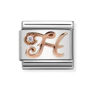 image of Nomination Classic Rose Gold Letter H Charm