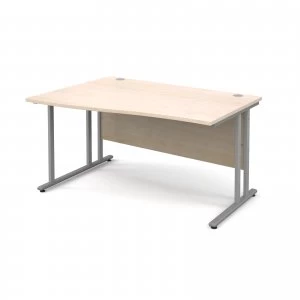 Image of Maestro 25 SL Left Hand Wave Desk 1400mm - Silver Cantilever Frame ma
