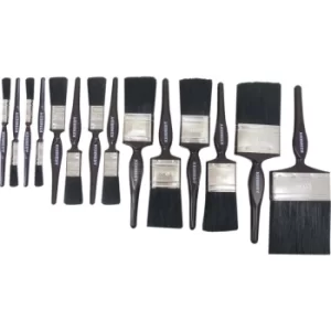 Image of Flat Paint Brush Set, Natural Bristle, Set of 14