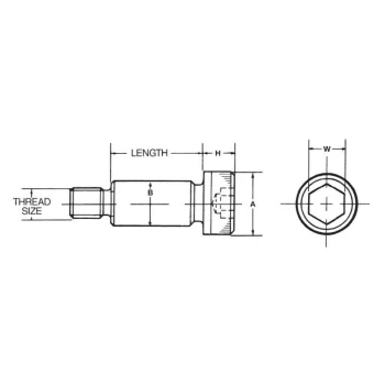 image of 1/2 BSW X 5/8 X 2. Skt Shoulder Screw (GR-12.9) - Qualfast