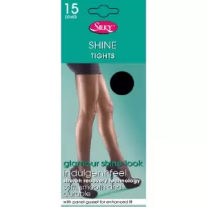 Silky Womens/Ladies Shine Tights Extra Size (1 Pair) (X-Large (48a-54a)) (Black)