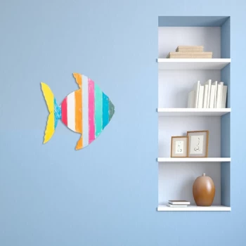Image of Fish - Multicolor Multicolor Decorative Wooden Wall Accessory
