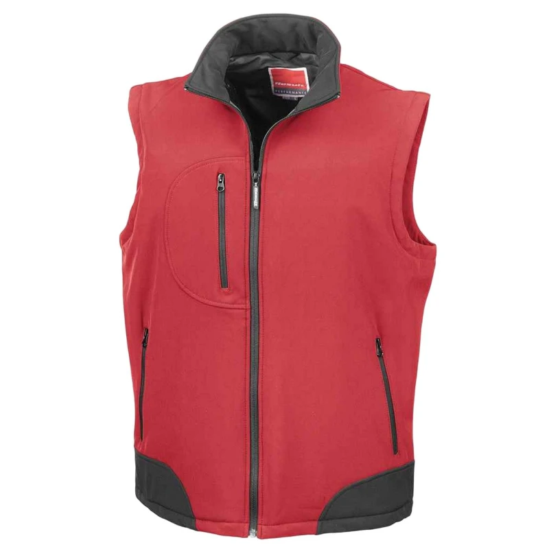 Image of Result Result Men Softshell Body Warmer in Red Size: Small Red S Male 5063527705297