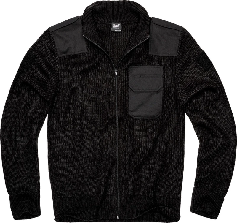Image of Brandit BW Cardigan, knit jacket , color: Black , size: 3XL