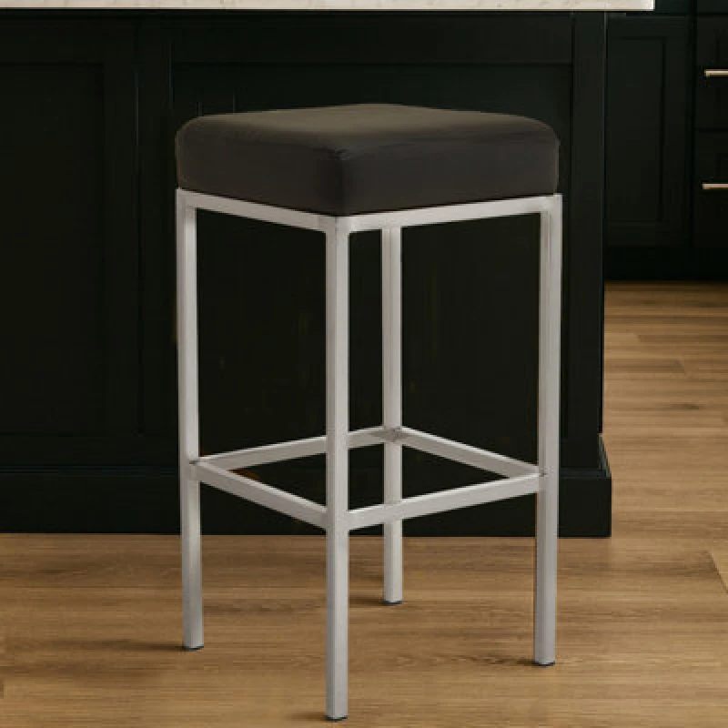 Image of Premier Housewares Interiors by Premier Baina Pu Finish Bar Chair Black