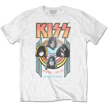 Image of KISS - World Wide Unisex Large T-Shirt - White