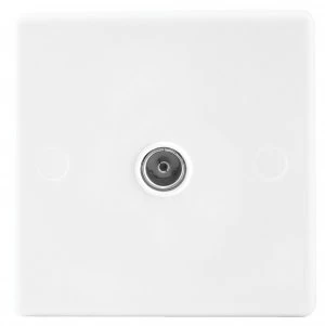 Image of Wickes Single Slimline Coaxial Socket - White