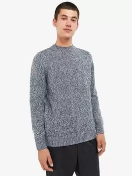Image of Barbour Atley Wool Crew Neck Jumper - Blue Size 2XL, Men