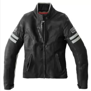 image of Spidi Vintage Ladies Motorcycle Leather Jacket, black-grey, Size 42 for Women, black-grey, Size 42 for Women