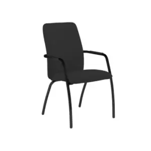 Image of Dams MTO Tuba Black 4 Leg Frame Conference Chair with Fully Upholstered Back - C