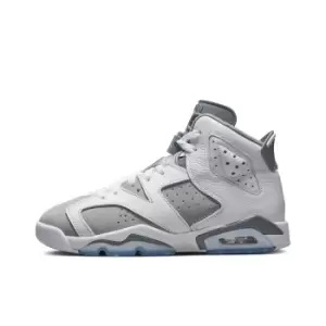 Image of Jordan Air Jordan 6 Retro (Gs), White/Medium Grey-Cool Grey, size: 6, Unisex, Shoes grade school, 384665-100