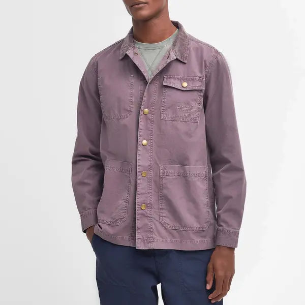 Image of Barbour Heritage Grindle Cotton Overshirt - L Purple Shirts male MOS0359PU79 L