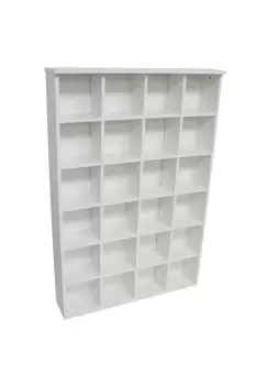 image of Pigeon Hole - 480 Cd / 312 DVD Bluray Media Cubby Storage Shelves - White