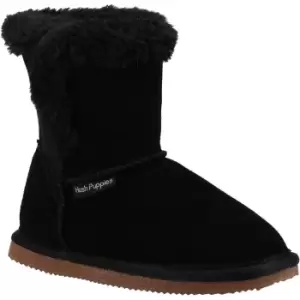 Image of Hush Puppies Girls Ashlynn Slip On Faux Fur Bootie Slippers UK Size 1 (EU 33)