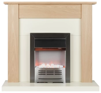Image of Beldray Earlesworth 2kW Electric Fire Suite - Oak & Ivory