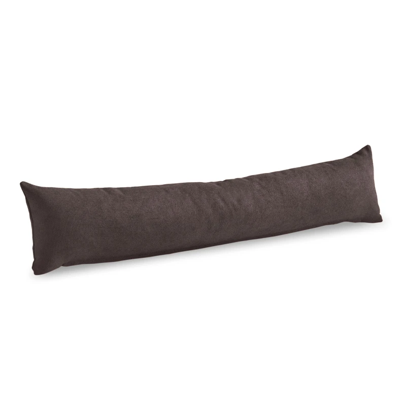 Image of Essential Living Velvet Chenille Draught Excluder 90cm x 15cm x 15cm Choc ZWAYDECHO