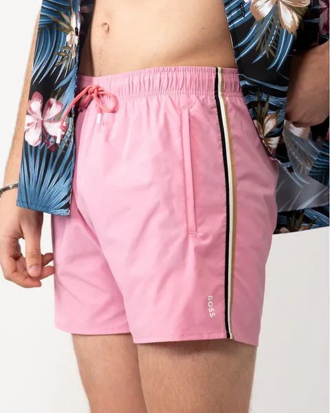 image of BOSS Swimwear Iconic Shell Swimming Trunks - XL Pink Swimwear and Beachwear male 50528291-681 XL