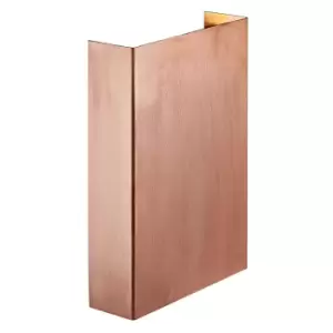 Image of Fold 15cm LED Outdoor Up Down Wall Lamp Copper, IP54, 3000K