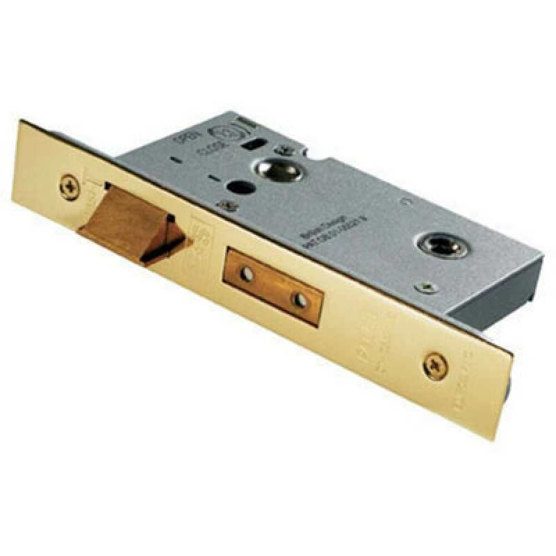 Image of Loops Architectural Tubular Locking Bathroom Door Latch 76mm Stainless Brass Metallics unisex