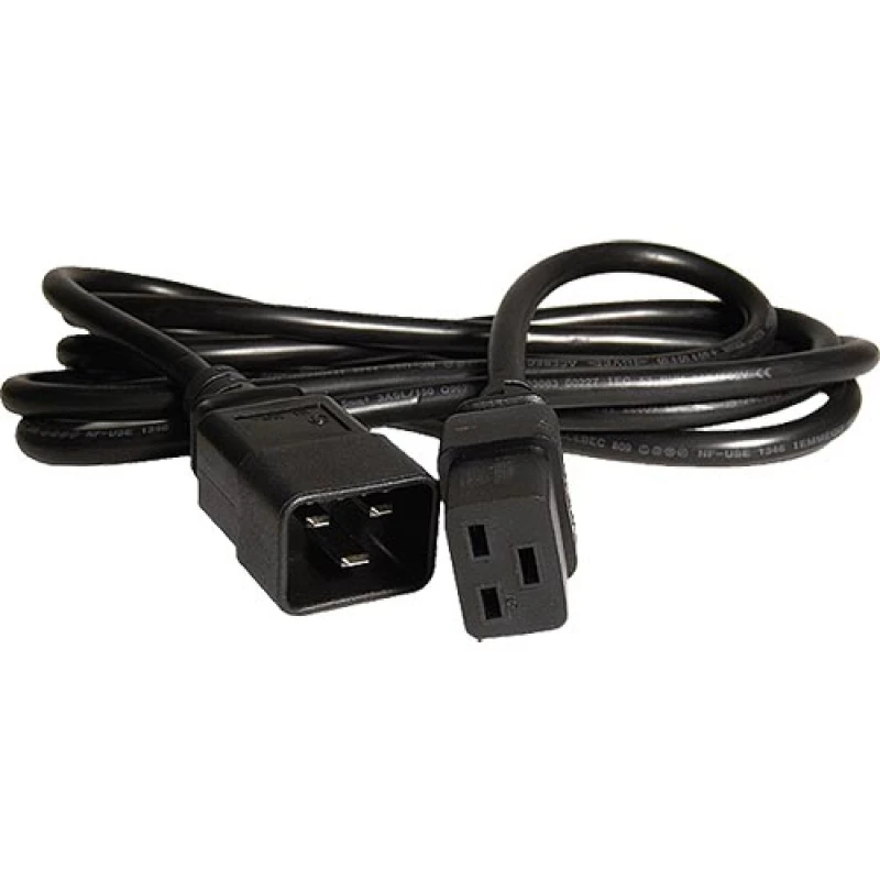 Image of Cablenet 2.5m IEC C20 - IEC C19 Black PVC 1.5mm Power Lead