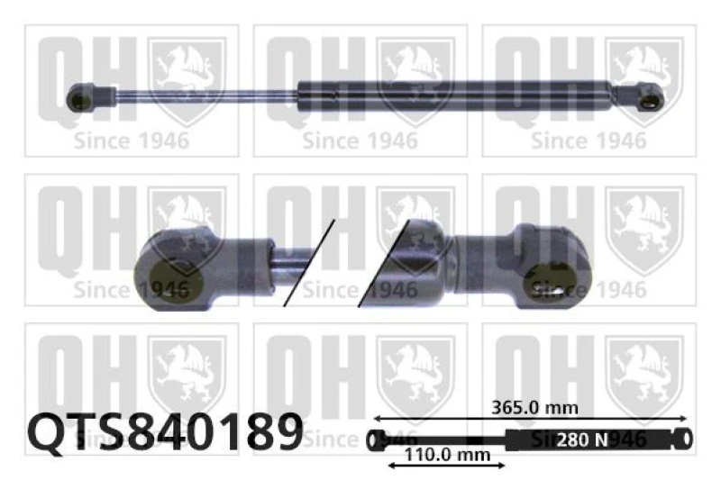 Image of QUINTON HAZELL Tailgate strut QUINTON HAZELL QTS840189