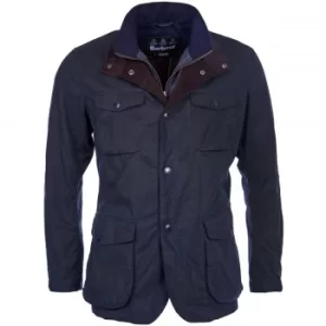 Image of Barbour Mens Ogston Wax Jacket Navy Medium