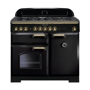 Image of Rangemaster 115540 CDL100DFFBL-B Classic Deluxe 100cm Dual Fuel Range Cooker Black-B