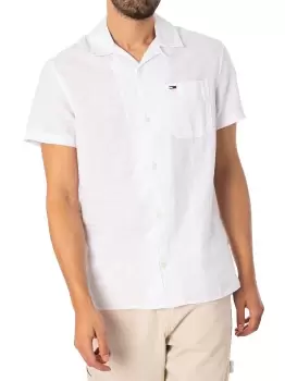 Image of Classic Fit Linen Camp Short Sleeved Shirt