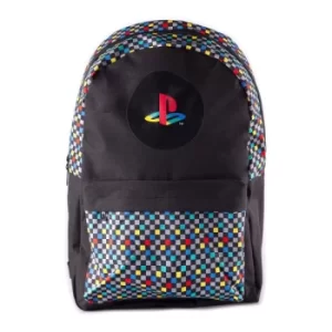 Image of SONY Playstation Retro Logo All-over Print Backpack, Unisex, Black (BP533082SNY)