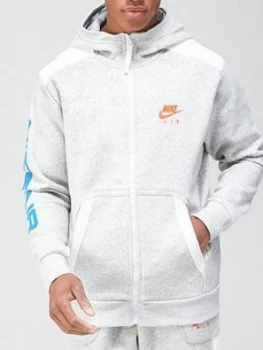 image of Nike Air Contrast Block Full Zip Hoodie - Grey Size M Men