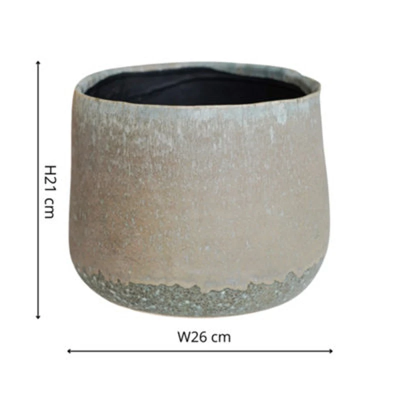 Image of Ivyline Celeste Grey Planter H21Cm D26Cm, Grey CGP26
