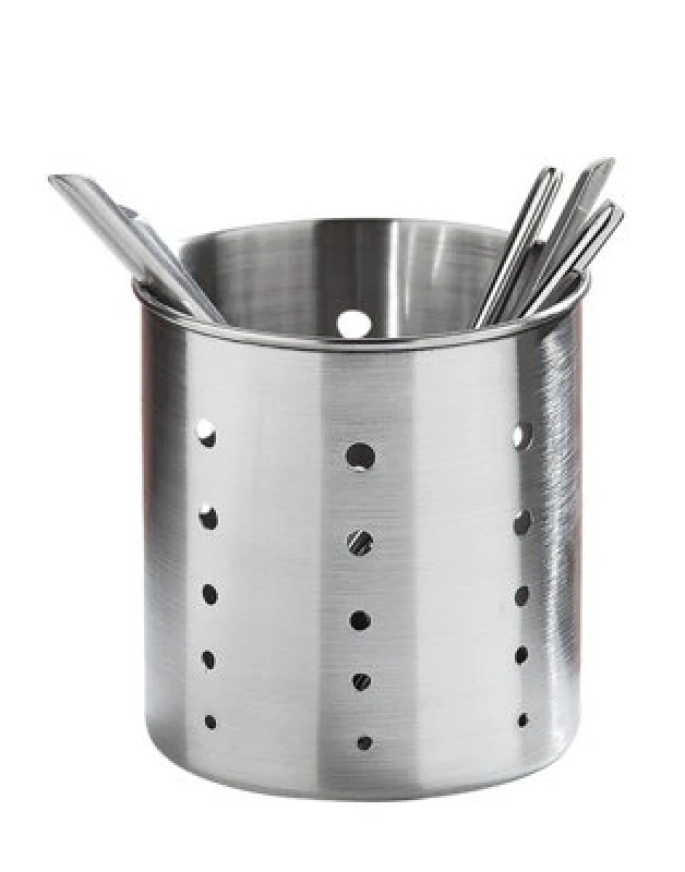 Image of Premier Housewares Stainless Steel Cutlery Caddy, Metal Silverware Holder with Holes, Stainless Steel Kitchen Cutlery Holder Silver