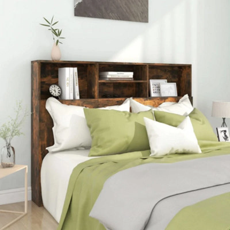 Image of VIDAXL Headboard Cabinet Smoked Oak 140x19x103.5cm Vidaxl 8720286968734