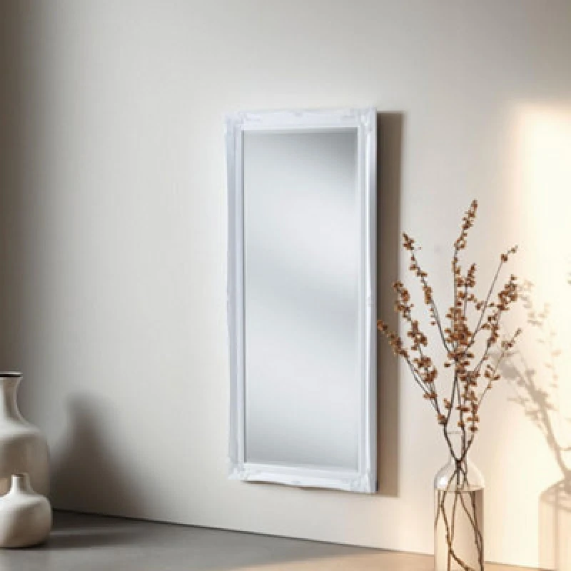 Image of Yearn Mirrors Yearn Mirrors French Style Carved Full Length Mirror White 166x75cm White One Size Unisex 0756406342878